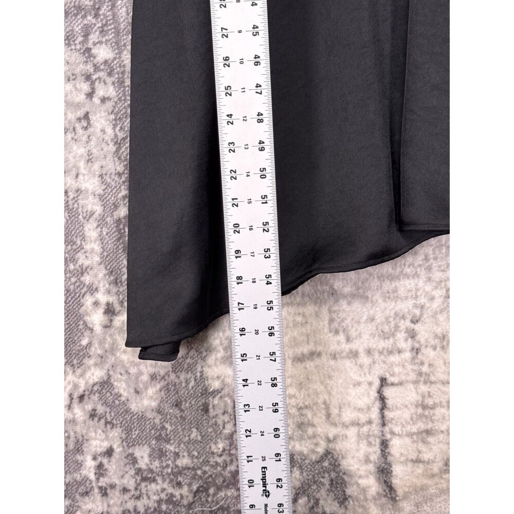 New Boden Dress 12 R Womens Black Satin Asymmetrical Midi Maxi - Picture 7 of 10